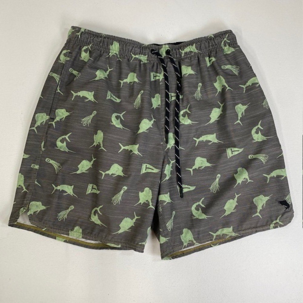 Salt Life Marlin Fishing Swim Trunks Drawstring Waist Quick Dry Shorts‎ Large